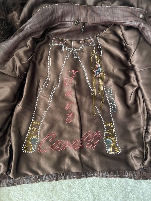 Яке Just Cavalli от естествена кожа и естествен косъм