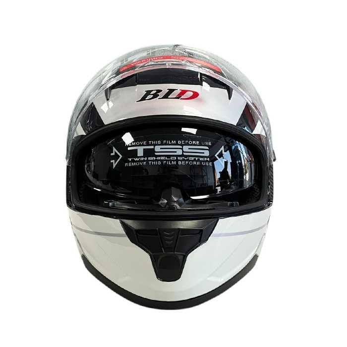 Каска за Мотор Бяло/Черно-M57