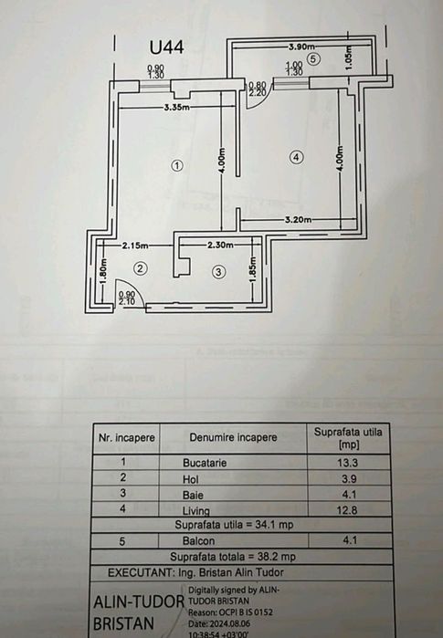 Apartament 1 cameră 38,2 mp Bucium, Vișan