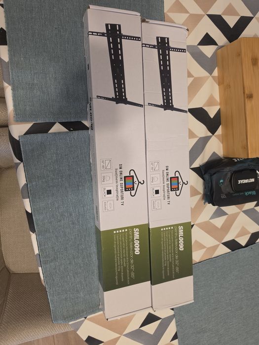 Suport TV de Perete, Universal, Diagonala 32″ - 85″ ( 80 - 214cm ), Max 55kg, Vesa 100x100 - 600x400, Negru, Sim Online®