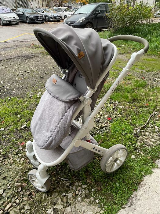 Бебешка количка Lorelli Luna 2-в-1 + кош за кола и зимно термочувалче