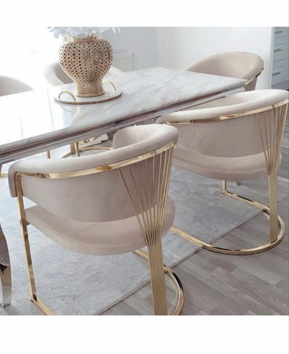 Scaun Intermobili premium, crem, catifea, 84x62x49 cm
