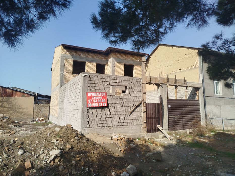 Продам участок и дом коробка Ташкент сиргили янги хаеот хушнит 2.8 сот