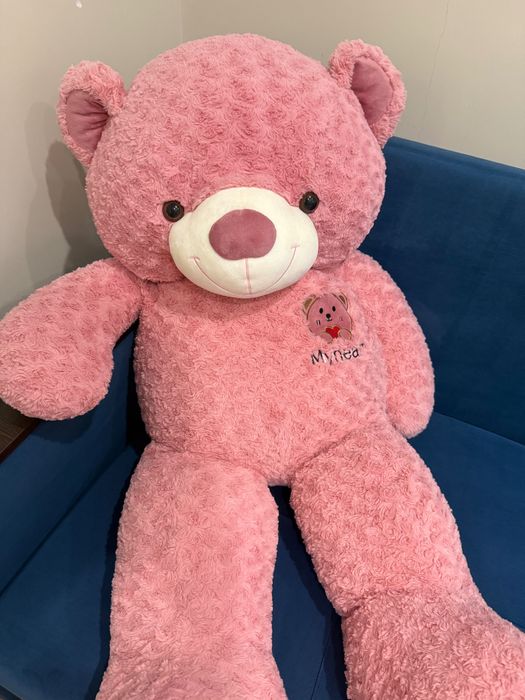 Мишка Розовая метровая