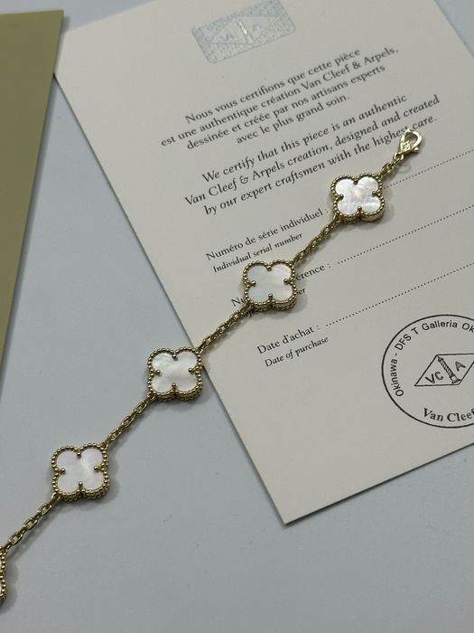 Brățară Van Cleef & Arpels 5 motifs Gold 750 White Pearl