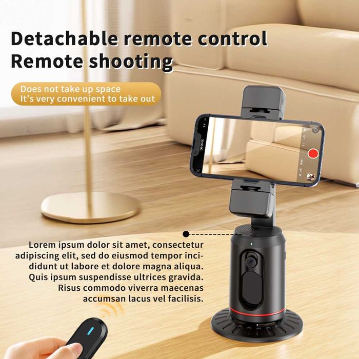 Автоматична стойка за телефон 360° + проследяване на лице + LED