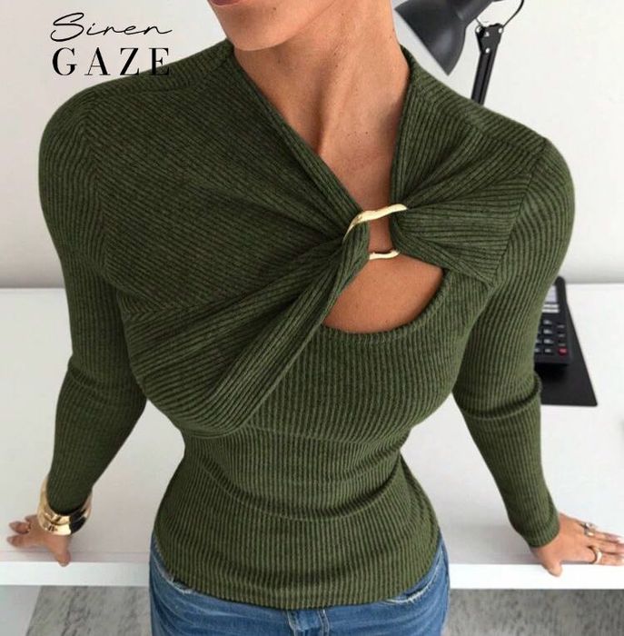 зелен е блуза тип siren