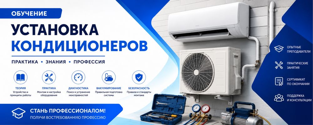 Приглашаем вас на обучение установки кондиционеров.