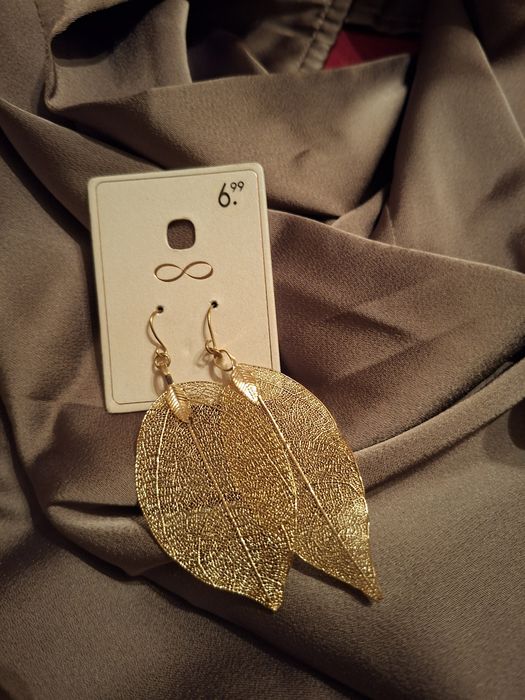 Set cercei lănțișor in form se frunze