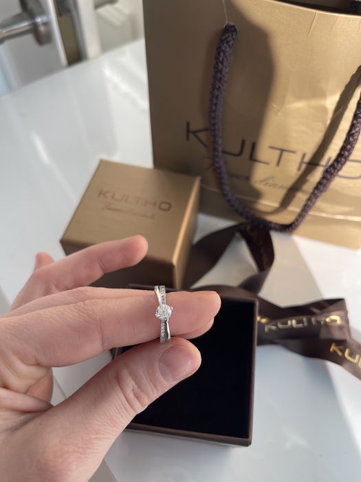 Inel de logodna din aur alb