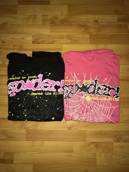 Hanorac Sp5der Web Roz & Negru cu Roz