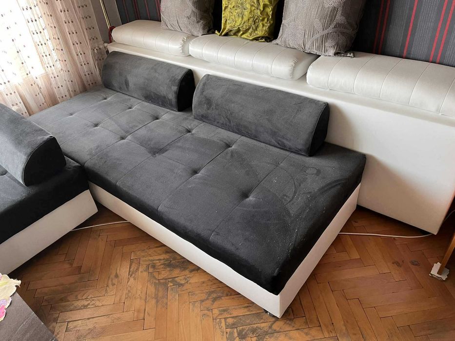 Ъглов диван с функция сън и ракла – 280×230 см
