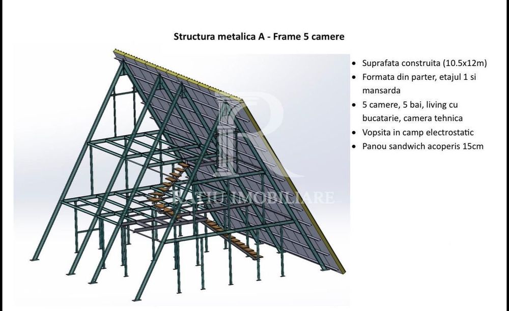 A-Frame Grand – Structură Metalică Premium | 5 Camere