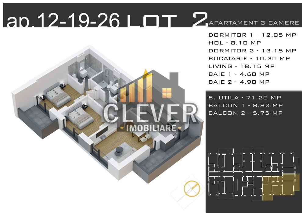 Apartament 3 Camere,  Metrou Teclu | Parcare gratis | Theodor Pallady