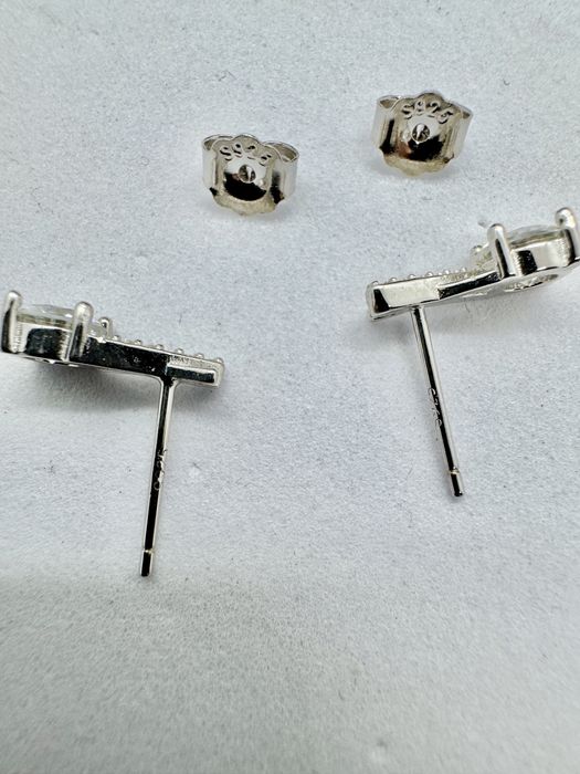 Сребърни обеци с мойсанит (Диамант) 0.5 карата