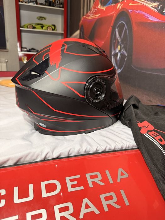 Новый мотошлем Red Line L + Bluetooth гарнитура | Не использовался