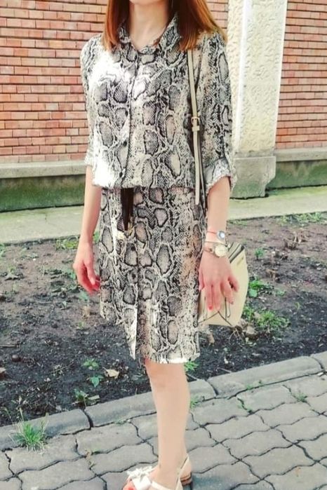 Rochie de zi tip cămașă animal print