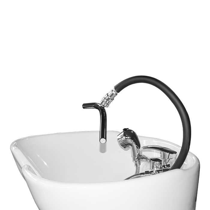 Комплект от душове, разпределител и стойка за фризьорска мивка