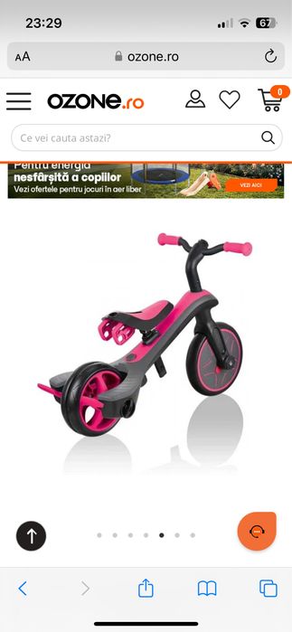 Tricicleta Glober fuchsia pink