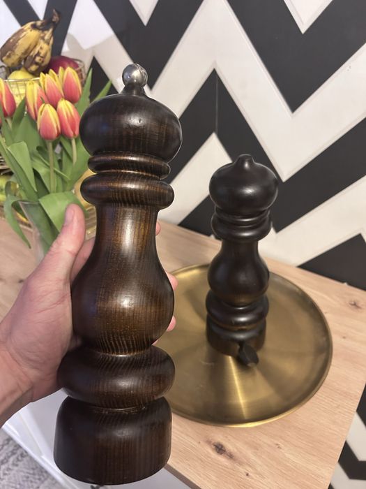 Set sare si piper lemn masiv vintage