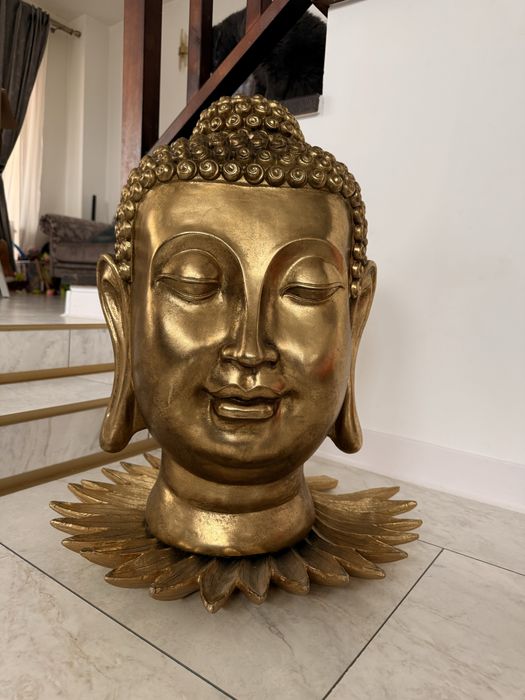 Statueta Buddha 60x40cm + baza frunza de palmier