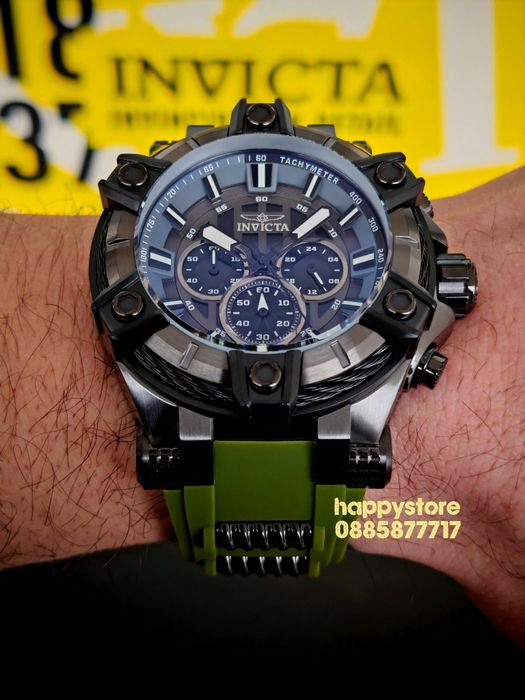 INVICTA Gunmetal green/black 52 mm, Инвикта нов ръчен часовник
