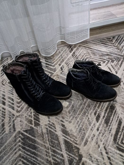 Замшевые зимние ботинки