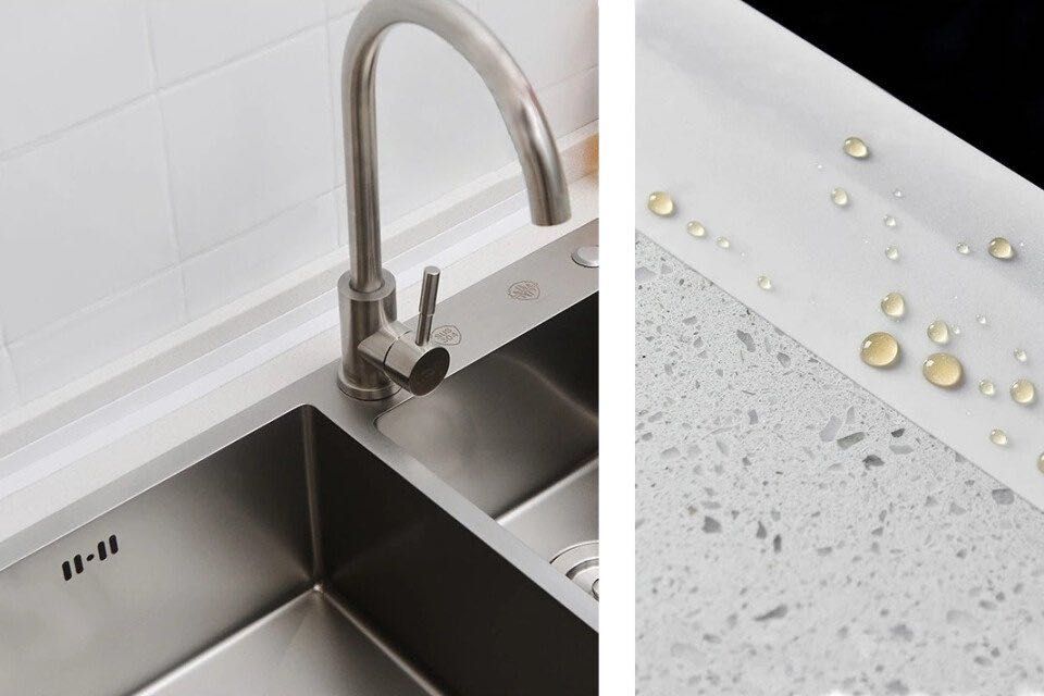 Самозалепваща силиконова бяла лента за фуги и ъгли - водоустойчива