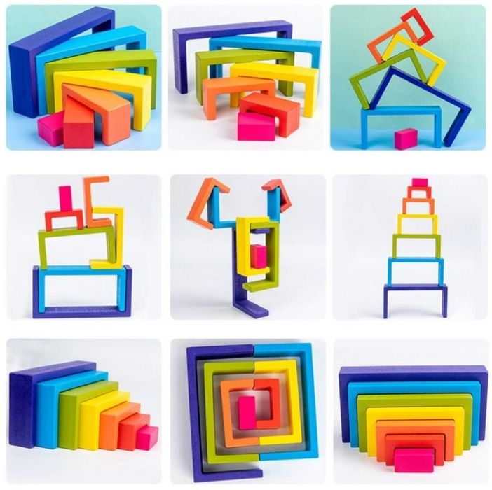 НАМАЛЕНИЯ Монтесори 4в1 комплект дървена игра / Логически дървени игри