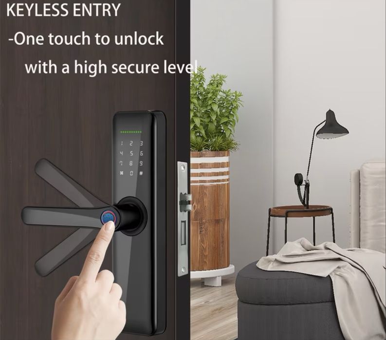 Yala inteligenta cu amprenta, control WiFi, rezistenta la intemperii