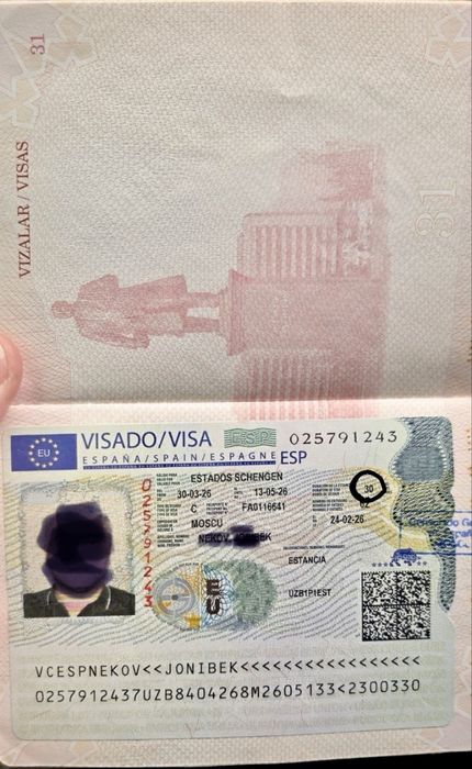 Визы в  Страны Евросоюза Испания, Германия, Франция, Польша, Латвия.