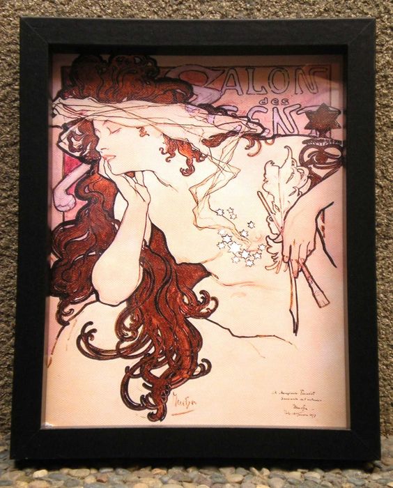 Colecţie 9 lucrări Alphonse Mucha_reproduceri pe pânză înrămată