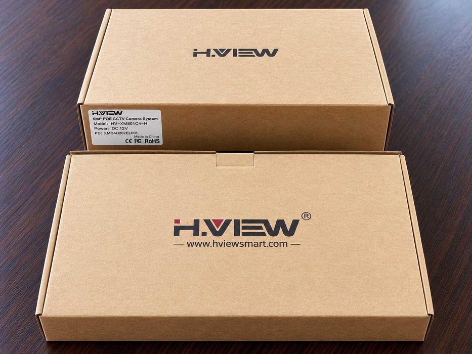 Комплект видеонаблюдение H.VIEW 4 камери 5MP PoE + NVR 4K 2TB (DVR)
