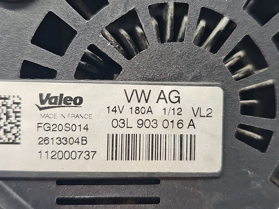 Alternator AUDI A6 (4G2, C7) [Fabr 2012-2017] 03L903016A 2.0 TDI CGLC