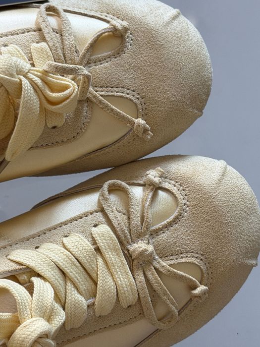 Balerini sneakers galbeni cu fundițe  balletcore coquette, noi