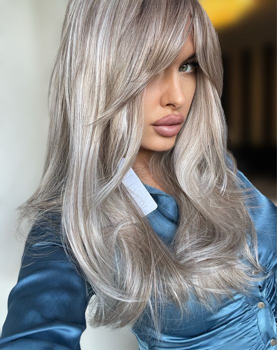 Peruca semi naturala blond rece suvite premium