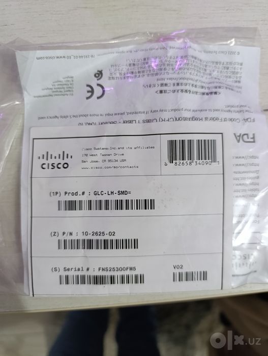 Cisco GLC-LH-SMD
(1G SFP, 1000BASE-LX/LH, SM, 1310 нм, до 10 км, ориги