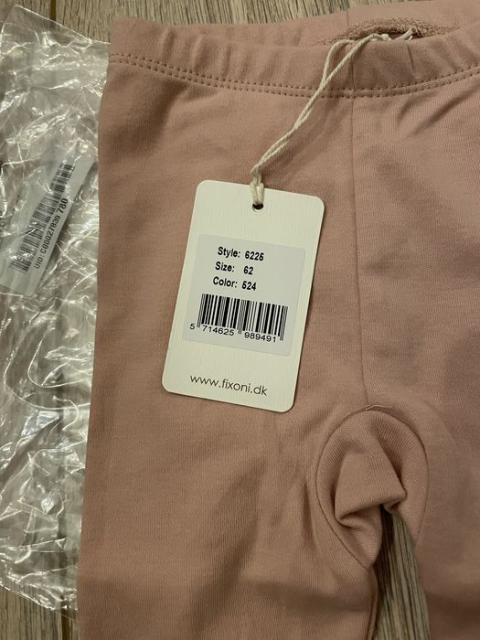 Pantaloni bebelusi, roz, marime 62, Fixoni, bumbac organic, nou