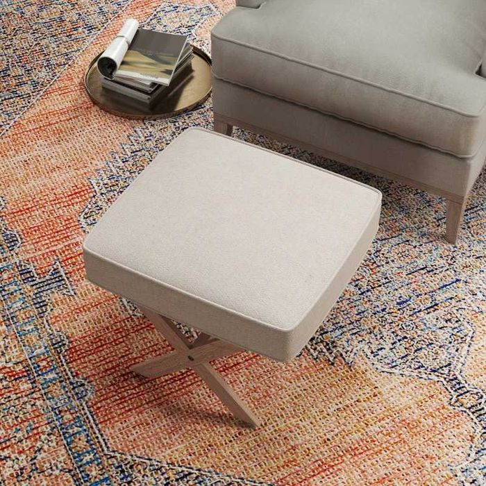 Модерна табуретка HOMCOM, тапицирана , крака от каучуково дърво