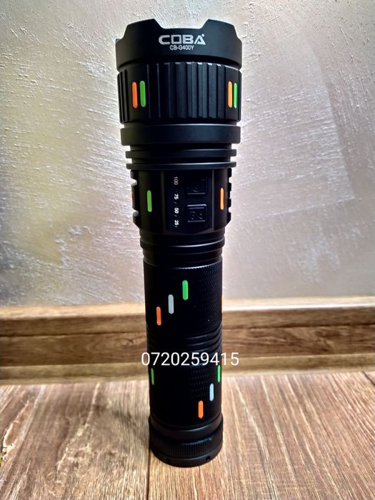 Lanternă COBA CB-G400Y cu LED Tip Laser Alb, Ultra Luminoasă 300W, 3KM