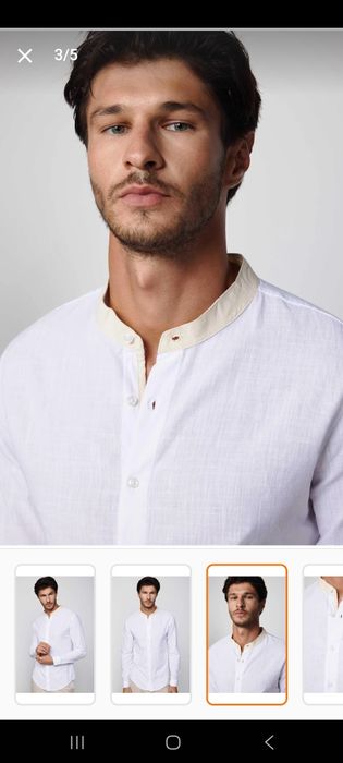 Мъжка Бяла риза 100% памук и лен