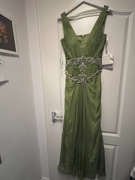 Rochie lunga matase naturala, model unicat, de designer, cu etichete