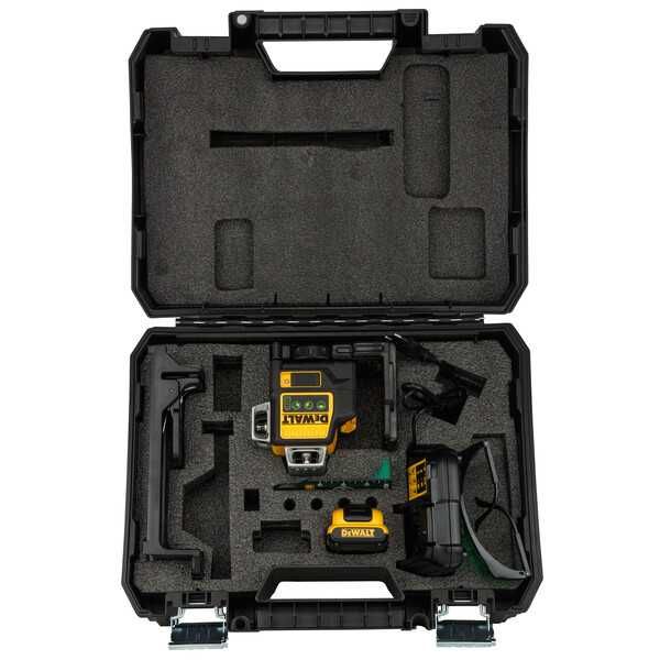 Лазерен нивелир линеен DEWALT DCE089D1G, 360°, 3 зелени лъча
