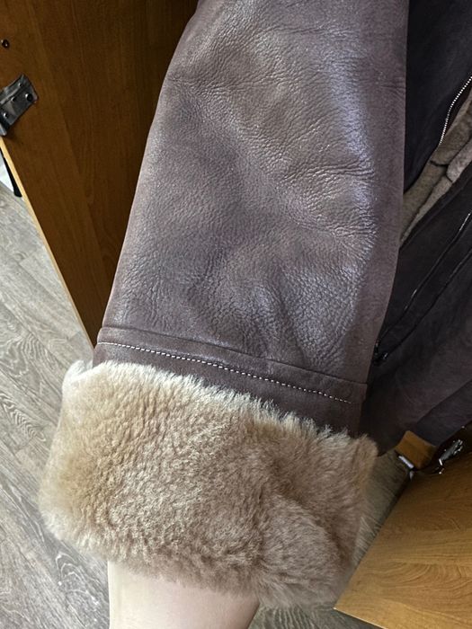 Дубленка коричневая женская