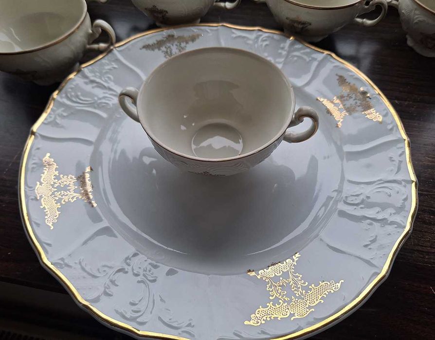 Порцеланов сервиз Bernadotte Чехословакия позлатен кант