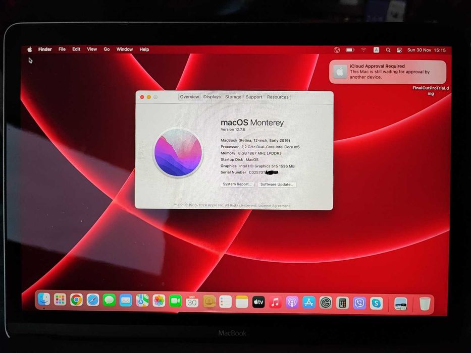 Лаптоп MacBook (A1534) Retina, 12-inch, Early 2016