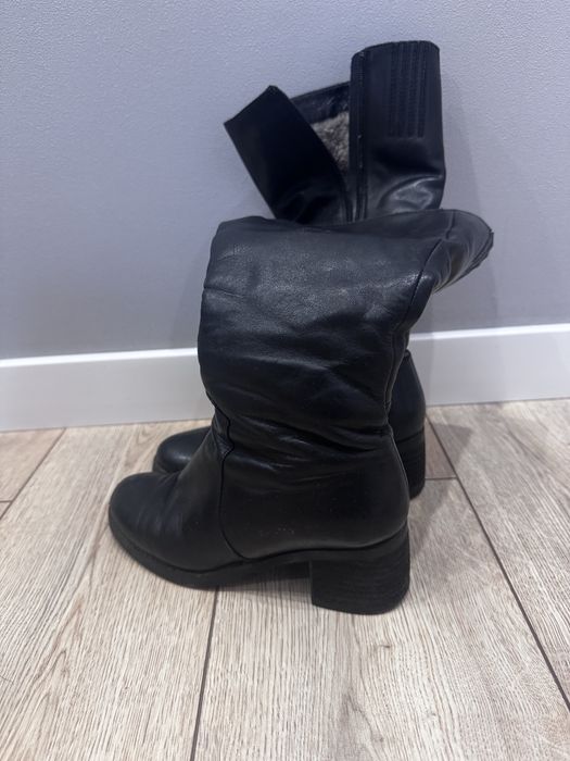 Сапоги кожаные черные 35 размер