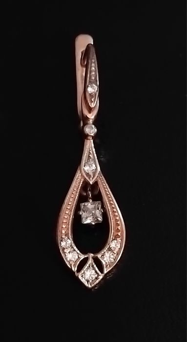 Руски златни обеци "Капчици "