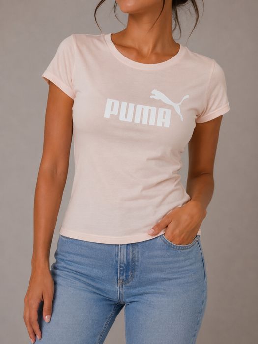 Tricou PUMA damă roz pudrat, mărimea S (36), ușor transparent