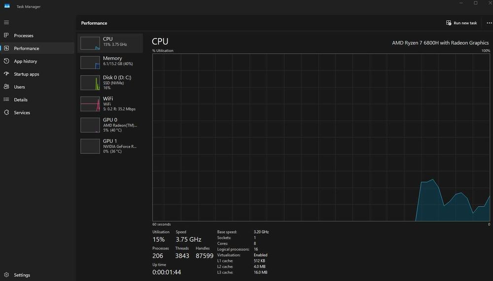 Laptop ACER Nitro 5, 16GB RAM, AMD Ryzen 7 6800H 4.7 GHZ, RTX 3060 6GB, SSD Baterie Noua Win 11